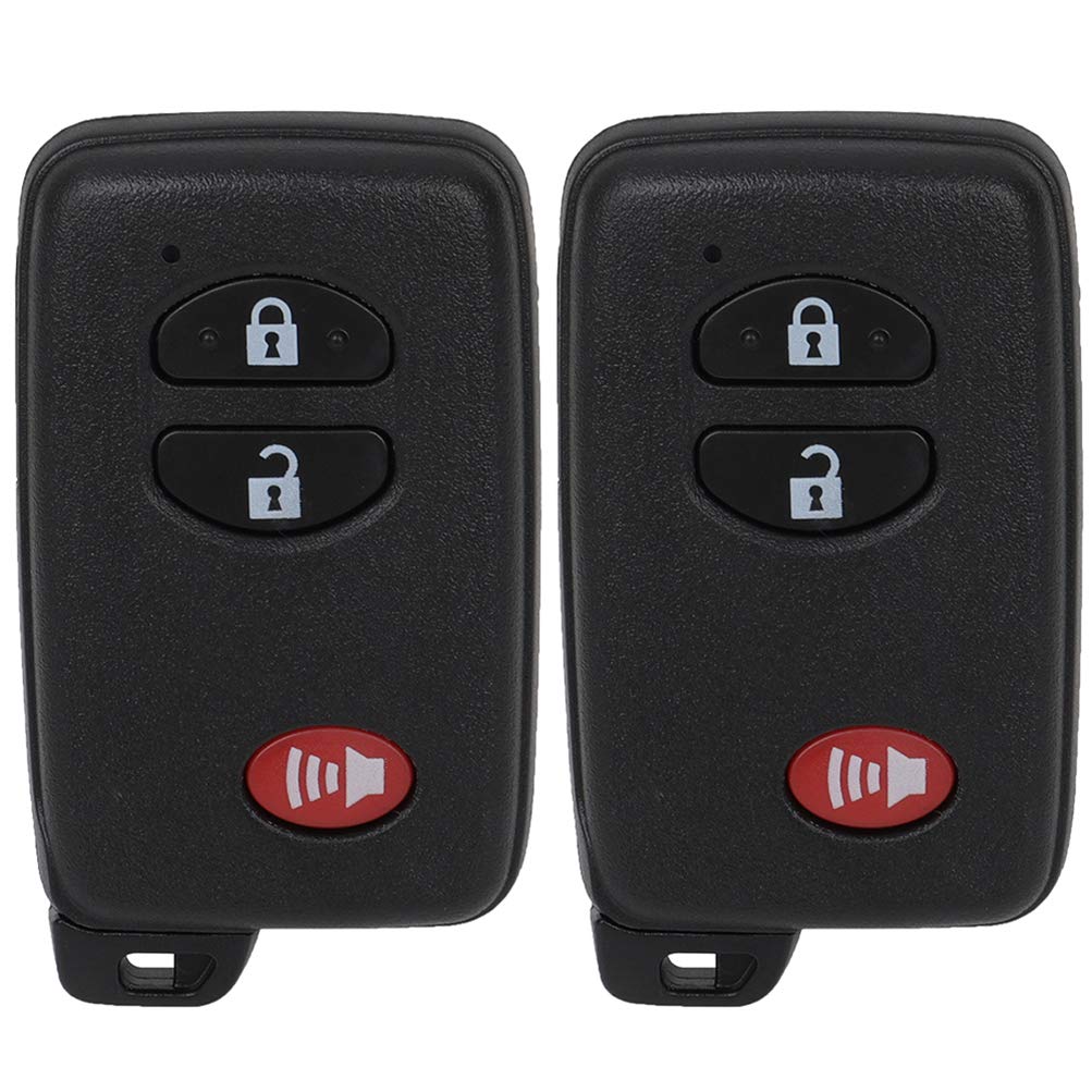 ZENITHIKE Replacement Keyless Entry for Smart Proximity Remote Key Fob 3-buts Key Uncut Blade Replacement for Toyota 4Runner/for Scion tC/Prius/Venza HYQ14ACX 89904-47230 89904-47370 Set of 2