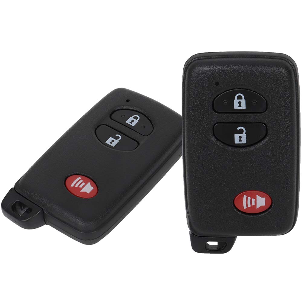 ZENITHIKE Replacement Keyless Entry for Smart Proximity Remote Key Fob 3-buts Key Uncut Blade Replacement for Toyota 4Runner/for Scion tC/Prius/Venza HYQ14ACX 89904-47230 89904-47370 Set of 2