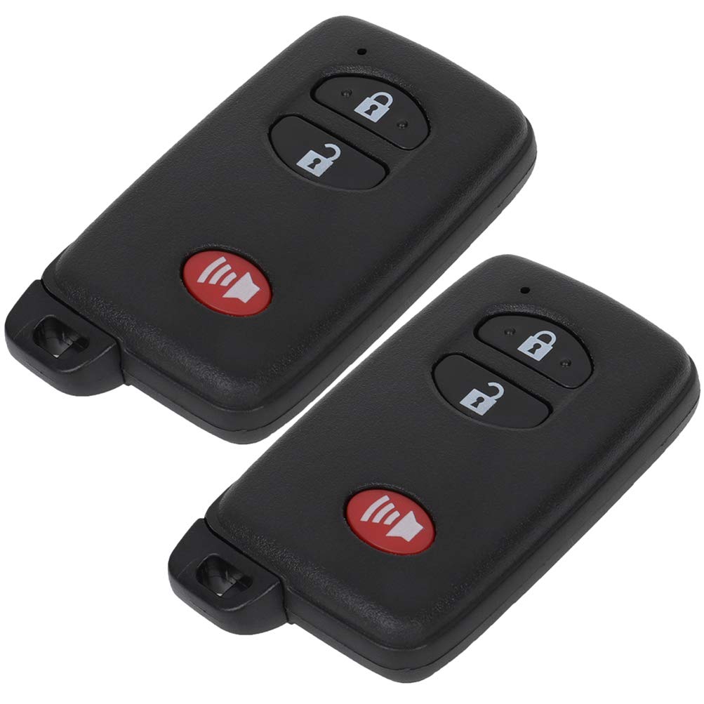 ZENITHIKE Replacement Keyless Entry for Smart Proximity Remote Key Fob 3-buts Key Uncut Blade Replacement for Toyota 4Runner/for Scion tC/Prius/Venza HYQ14ACX 89904-47230 89904-47370 Set of 2