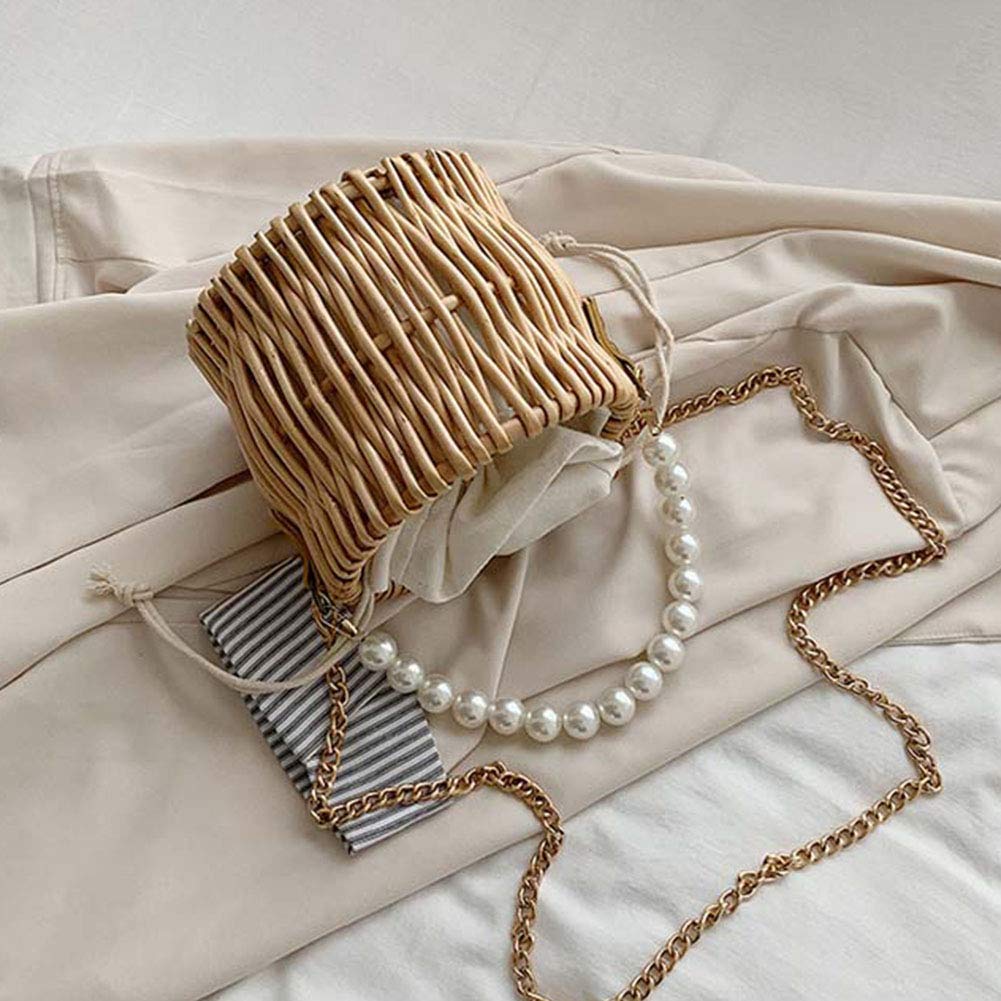 4PCS DIY Imitation Pearl Beads Short Long Handle Shoulder Cross Body Bag Handbag Chains Accessories with Metal Buckles