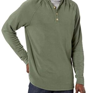 Velvet by Graham & Spencer Men's Cameron Luxe Fleece Long Sleeve Hoodie, Locust, L