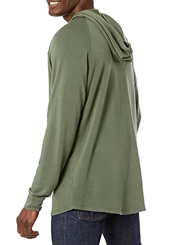 Velvet by Graham & Spencer Men's Cameron Luxe Fleece Long Sleeve Hoodie, Locust, L