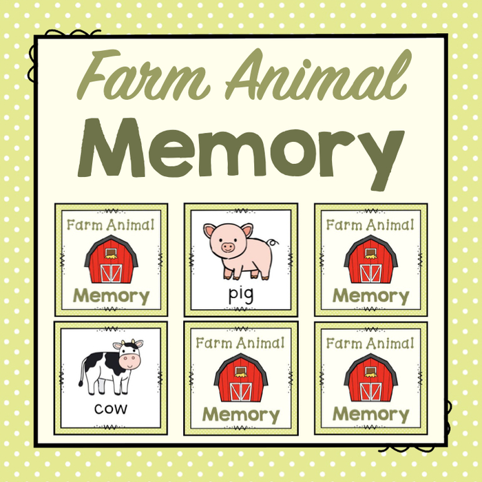 Farm Animal Memory Game