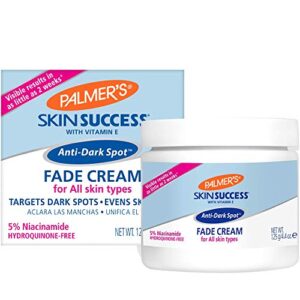 palmer's skin success anti-dark spot fade cream with vitamin e and niacinamide, helps reduce dark spots and age spots, face cream for all skin types, 4.4 ounce