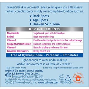 Palmer's Skin Success Anti-Dark Spot Fade Cream with Vitamin E and Niacinamide, Helps Reduce Dark Spots and Age Spots, Face Cream for All Skin Types, 4.4 Ounce