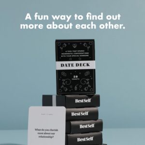 BestSelf Co. Date Deck - Couples Card Game with 50 Conversation Starters for Fun and Meaningful Date Nights, Adults Game