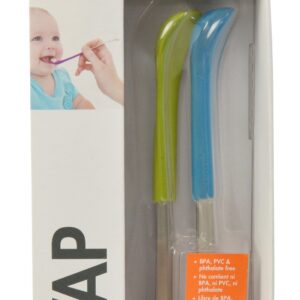 Boon SWAP 2-in-1 Baby Spoon, Gray/Mint (Pack of 2)