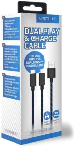 venom 3 metre dual play & charge cable (ps5)