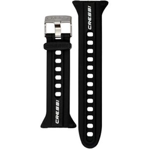 Cressi Watch Strap for Watch-Style Dive Computer, Black/Black