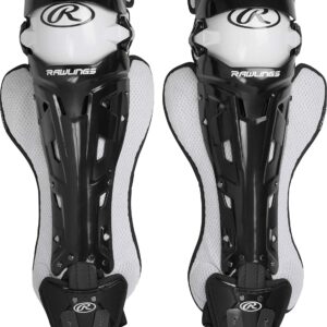 Rawlings | MACH Catcher's Leg Guards | Baseball | Intermediate | Black/White