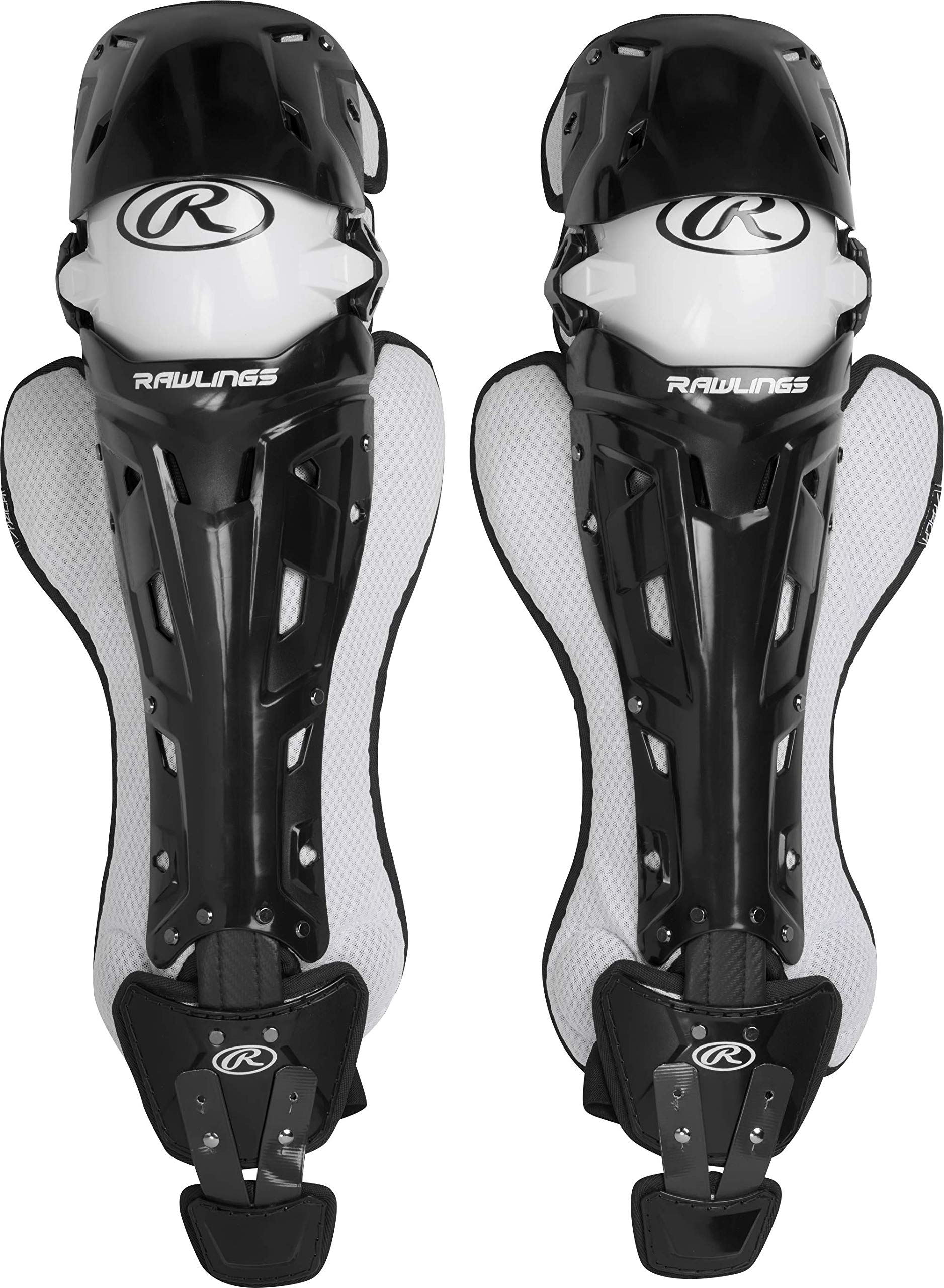 Rawlings | MACH Catcher's Leg Guards | Baseball | Intermediate | Black/White