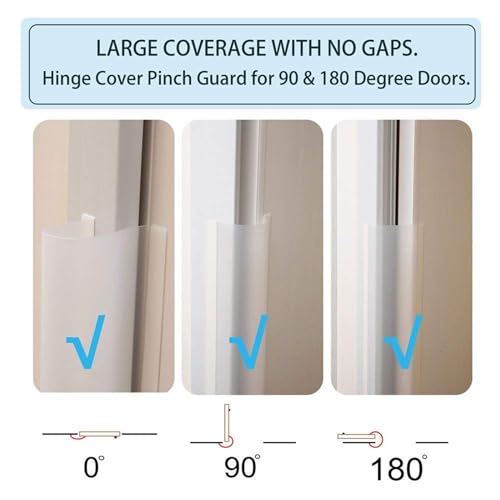 2 PCS Door Jam Shield Finger Pinch Guard for Baby Proofing, Kids, Door Pinch Guard, Cover Pinch Guard for 90 & 180 Degree Doors Frame & Baby Gate. 47.2" H, 6.7" W. 2 Pieces Set | Junesisters (2)