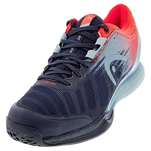 HEAD Sprint Pro 3.0 Tennis Court Shoes for Men-Dress Blue/Neon Red, 8, 8