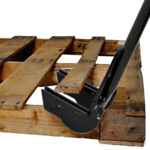 HOME-X Heavy-Duty Pallet Buster with Rotating Head, 45-Inch Powder-Coated Steel with Rubber Handle, No Assembly Required, 45" L x 6" W x 1 ¼ " H, Black