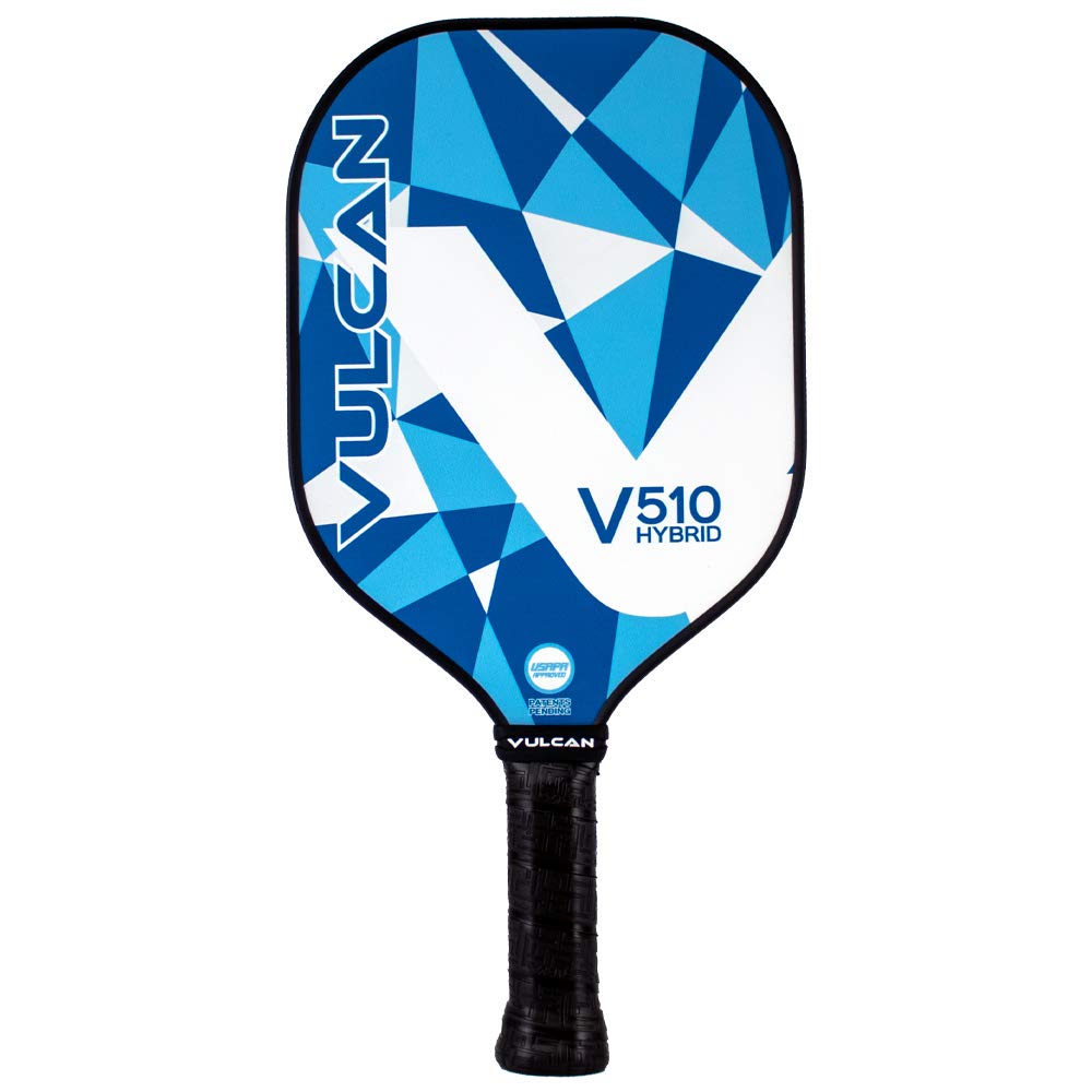 Vulcan | V510 Pickleball Paddle | Hybrid Performance | Polypropylene Core - Carbon Fiber Surface | USAP Approved | Blue Geo