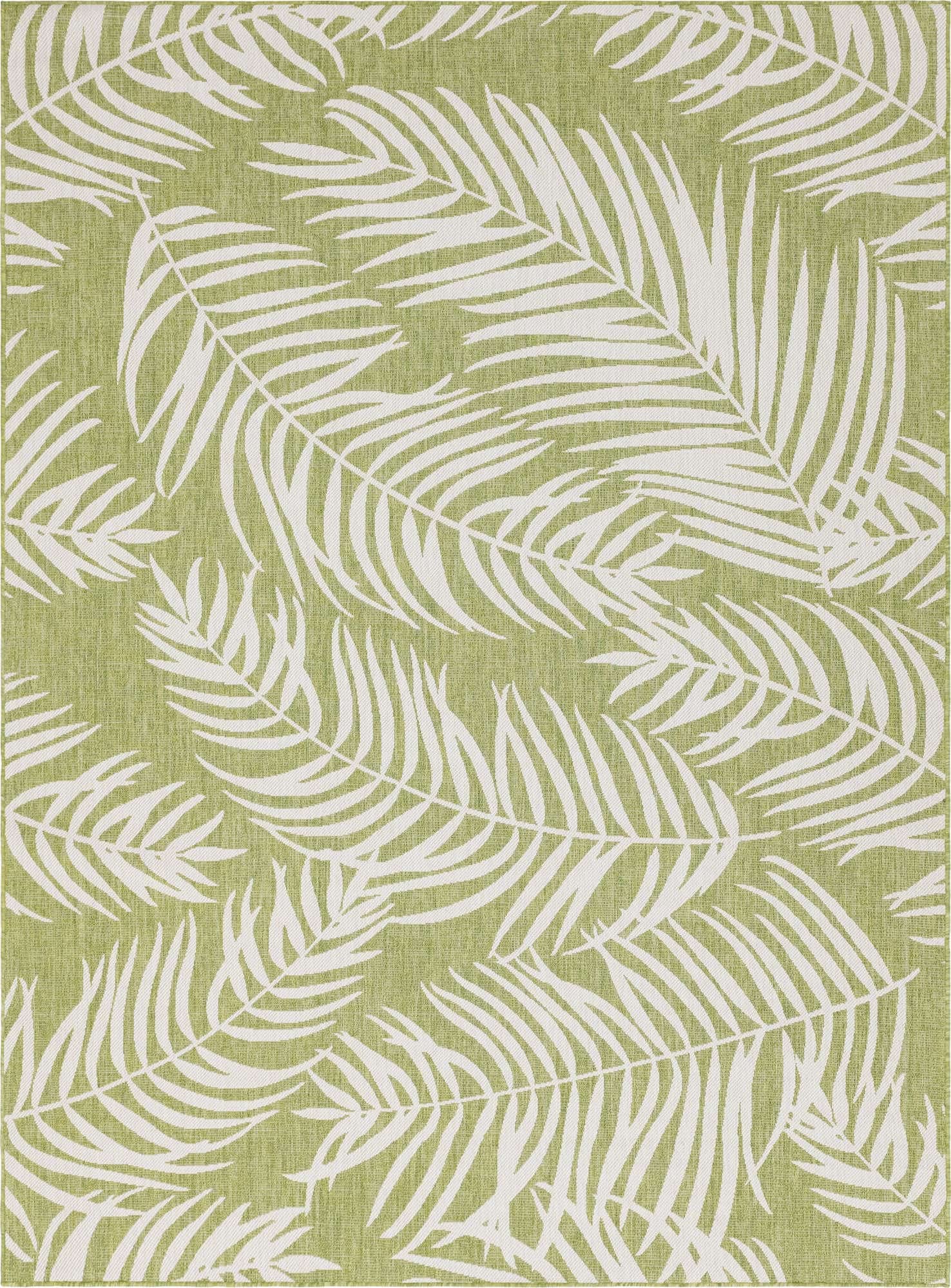 Unique Loom Outdoor Botanical Collection Area Rug - Palm (9' x 12' Rectangle, Green/ Ivory)