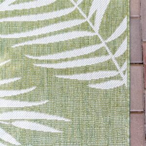 Unique Loom Outdoor Botanical Collection Area Rug - Palm (9' x 12' Rectangle, Green/ Ivory)