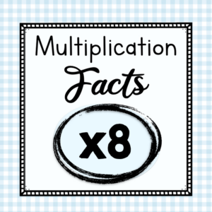 multiplication facts - 8 times tables