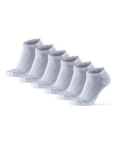 danish endurance 3 pack low-cut long distance running socks, men & women, white, us women 5-7 // us men 3.5-6