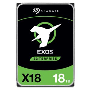 seagate exos x18 18tb enterprise hdd - cmr 3.5 inch hyperscale sata 6gb/s, 7200 rpm, 512e and 4kn fastformat, low latency with enhanced caching (st18000nm000j)