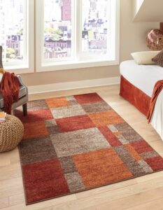 unique loom autumn collection area rug - providence (3' 3" x 5' 3" rectangle, multi/ beige)