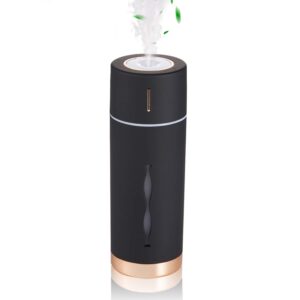 humidifier with essential oils humidifiers,mini cool mist humidifier ultrasound for bedroom,desktop,travel,car 7 colorful,two spray modes,auto shut-off black