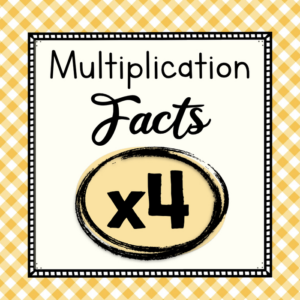 multiplication facts - 4 times tables