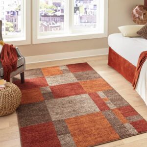 Unique Loom Autumn Collection Area Rug - Providence (6' 1" x 9' Rectangle, Multi/ Beige)