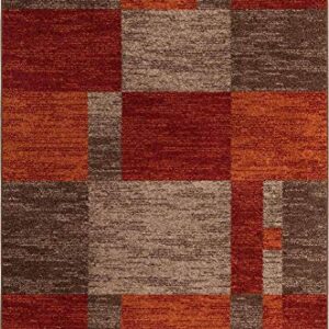 Unique Loom Autumn Collection Area Rug - Providence (6' 1" x 9' Rectangle, Multi/ Beige)