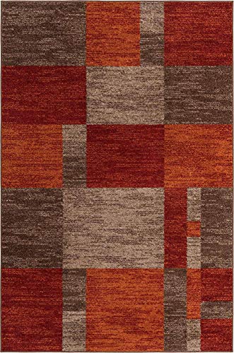 Unique Loom Autumn Collection Area Rug - Providence (6' 1" x 9' Rectangle, Multi/ Beige)