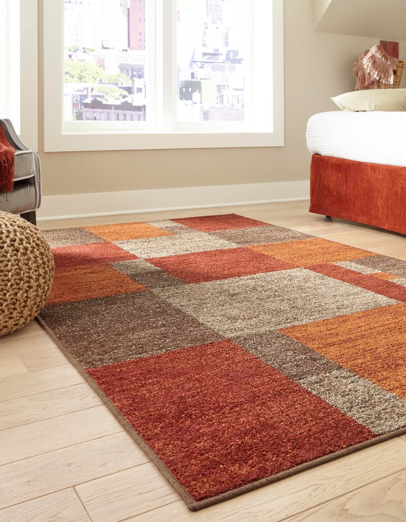 Unique Loom Autumn Collection Area Rug - Providence (6' 1" x 9' Rectangle, Multi/ Beige)