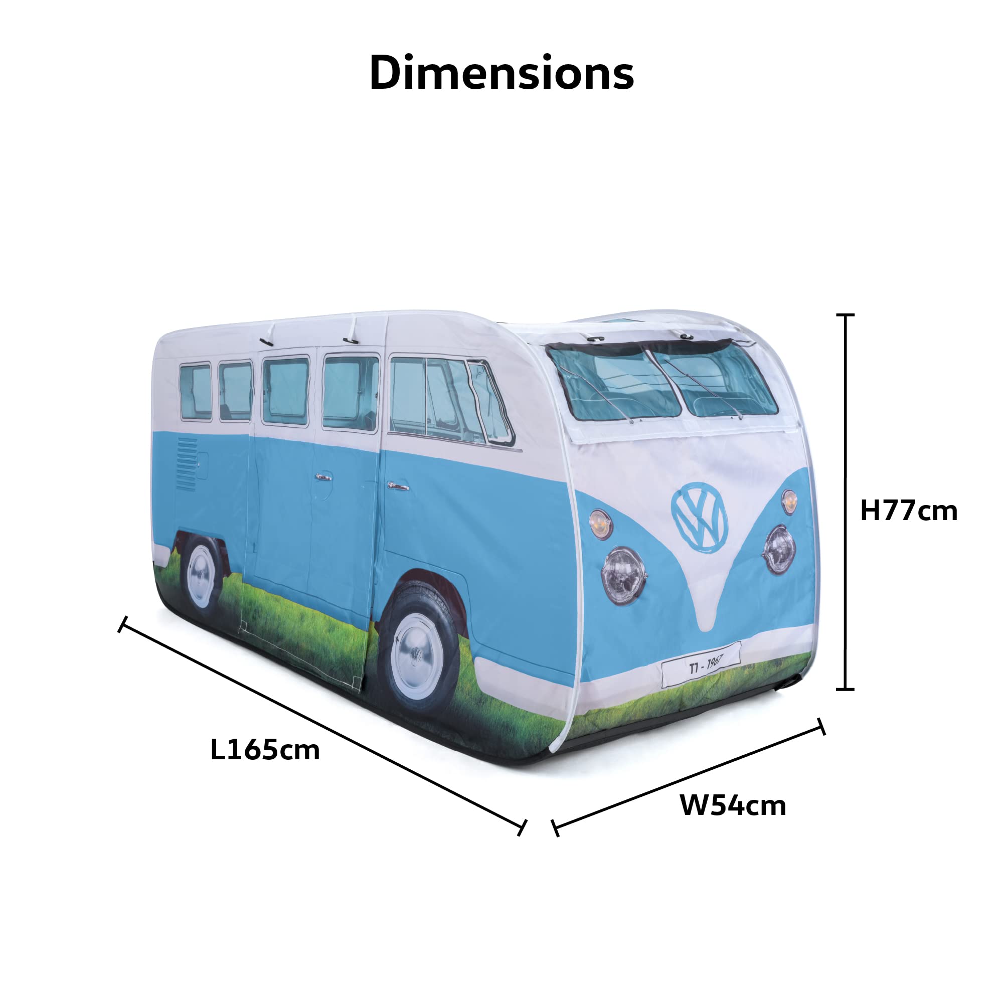 Board Masters Volkswagen Pop Up Kids Play Tent – Outdoor Indoor Instant Beach Sun Shelter Tent for Kids Baby Toddler – VW Camper Van Bus - Multiple Colours