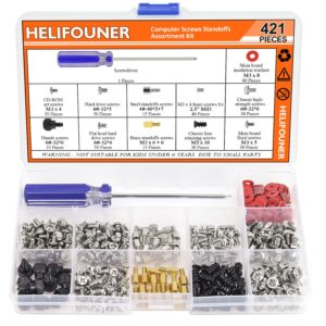 helifouner 421 pieces computer standoffs screws assortment kit with a screwdriver