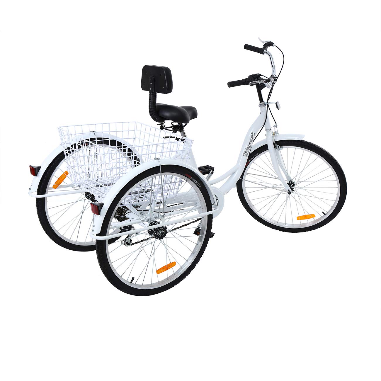 Iglobalbuy 26 Inch Adult Tricycles Series 7 Speed 3 Wheel Bikes for Adult Tricycle Trike Cruise Bike Large Size Basket for Recreation, Shopping,Exercise Men's Women's Bike