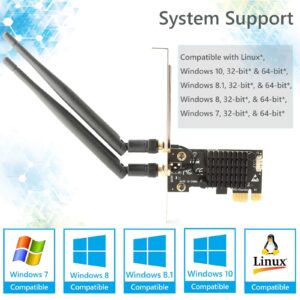 Ubit AC1200 PCIe WiFi Card for PC with BT 4.2 | Dual Band Wireless Network Adapter WiFi Card with Heat Sink Technology | for Gaming, Browsing, Streaming etc