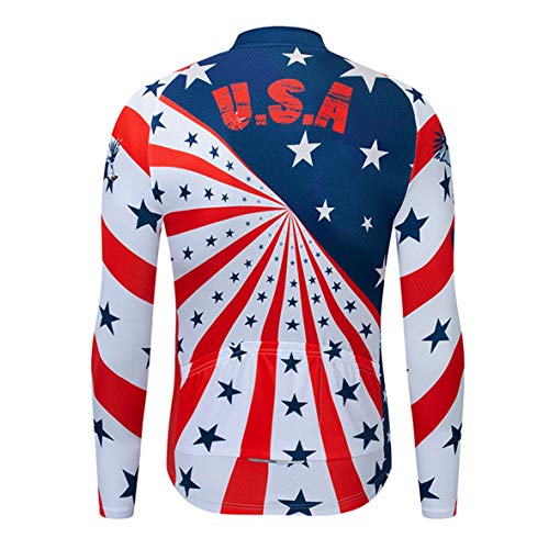 Men's Cycling Jersey Long Sleeve Bike Jacket Biking Shirt Quick Dry Breathable Mountain Bicycle Clothing