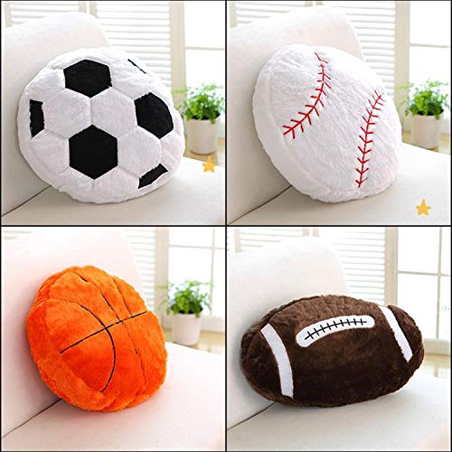 XIZHI 18'Basketball Plush Pillow Fluffy Durable Stuffed Football Throw Pillow Ball Sports,Ball Pillow Soft Durable Sports Toy Sofa Room Decoration Soft Sports Toy Gift (Orange)