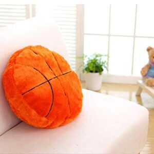 XIZHI 18'Basketball Plush Pillow Fluffy Durable Stuffed Football Throw Pillow Ball Sports,Ball Pillow Soft Durable Sports Toy Sofa Room Decoration Soft Sports Toy Gift (Orange)