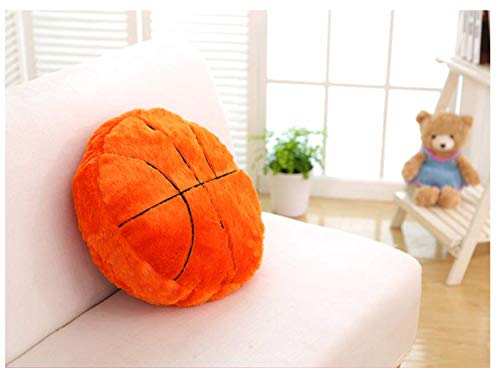 XIZHI 18'Basketball Plush Pillow Fluffy Durable Stuffed Football Throw Pillow Ball Sports,Ball Pillow Soft Durable Sports Toy Sofa Room Decoration Soft Sports Toy Gift (Orange)