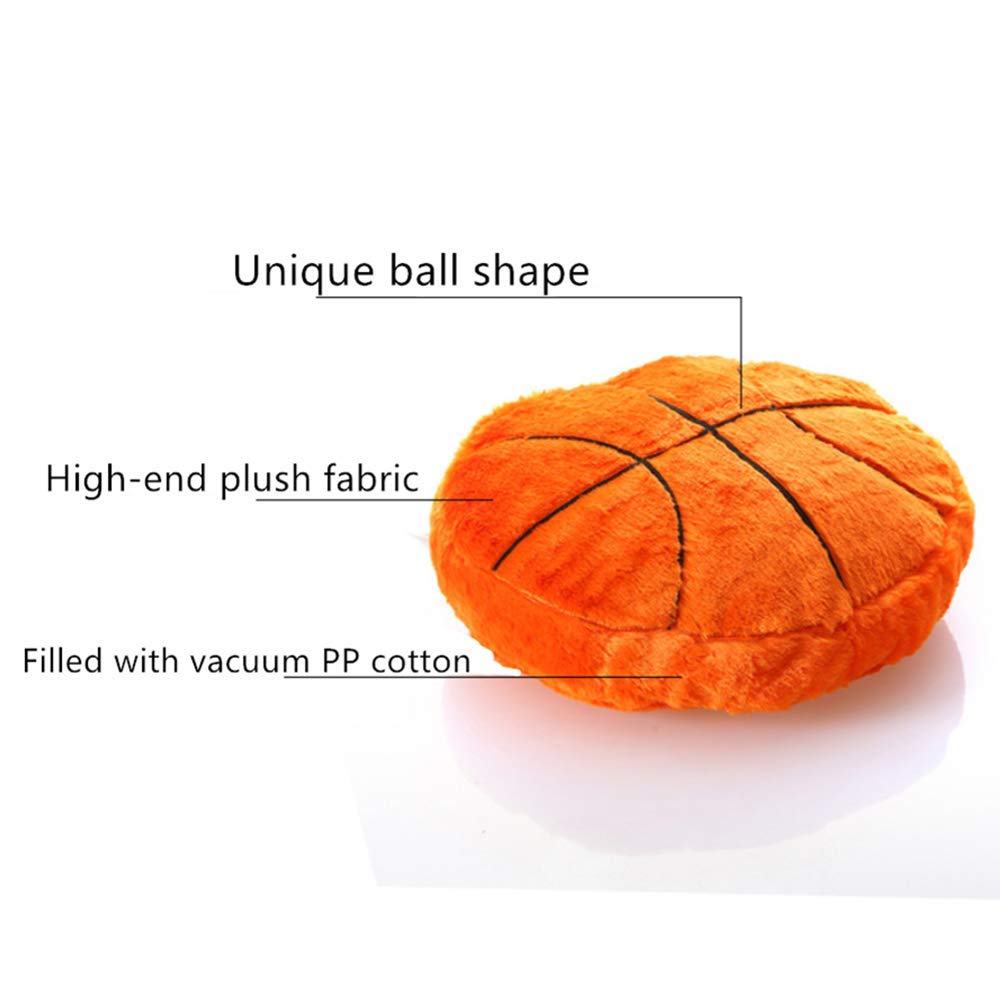 XIZHI 18'Basketball Plush Pillow Fluffy Durable Stuffed Football Throw Pillow Ball Sports,Ball Pillow Soft Durable Sports Toy Sofa Room Decoration Soft Sports Toy Gift (Orange)