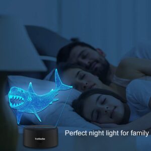 YeeSeeJee Shark Toys,Shark Night Light with 7 Colors Adjustable Timer Remote Control Shark Toys for Boys Birthday Gifts for Girls Age 5 6 7 8 9 Year Old Boys Gifts (Shark 7CB)