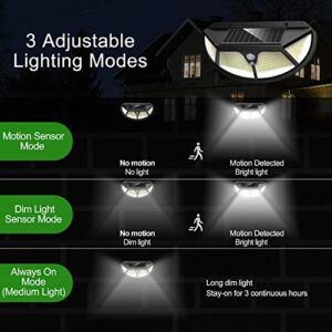 LANSOW Solar Lights Outdoor Motion Sensor [102 LED/6 Pack/3 Working Modes] Security Lights IP65 Waterproof 270°Wide Angle Lighting Wall Lights for Garden Fence Deck Yard Garage Pathway