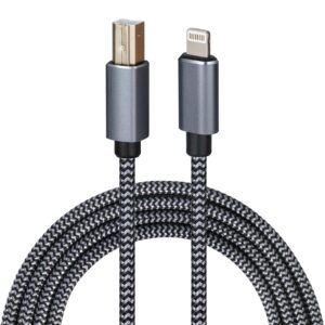 worldboyu lightning to midi cable usb otg type b cable for select iphone, ipad models for midi controller, electronic music instrument, midi keyboard, recording audio interface (6ft)