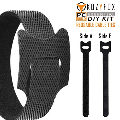 KOZYFOX 11.8 inch 24 Pin ATX Power Extension Cable Come with DIY Kit (3 x Static Free Finger Cots & 1 x Reusable Cable Ties), 24 pin ATX Male to 24 pin ATX Female, 1 Pack