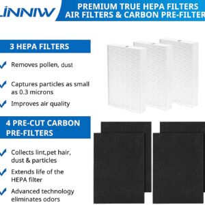 HPA300 HEPA Filter R for Honeywell HPA300 Replacement Filters - 3 HPA300 Filters & 4 Pre-Cut Pre-Filters Compatible with Honeywell Filters R and HRF-R3, HRF-R2, HRF-R1, HRF-AP1