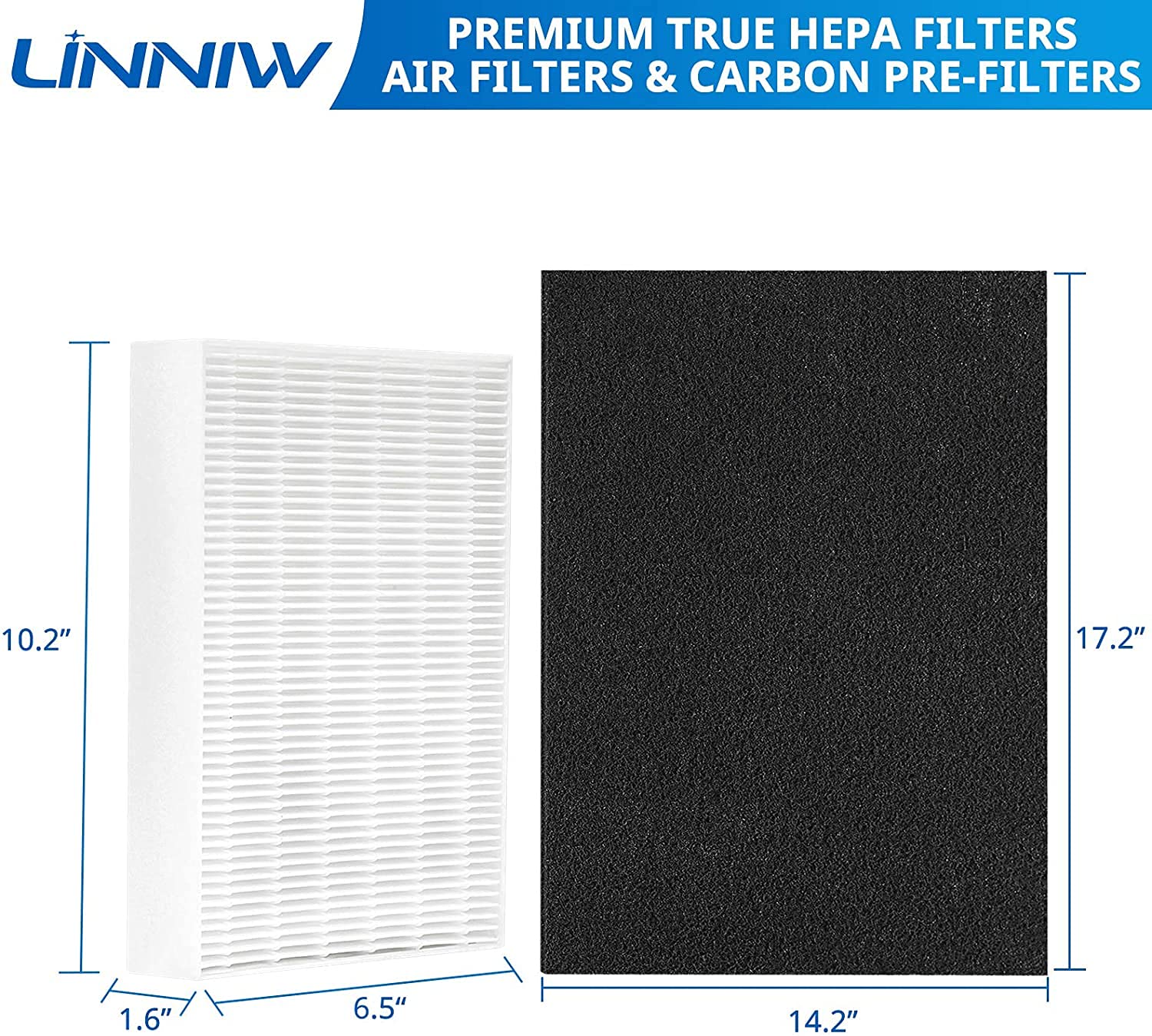 HPA300 HEPA Filter R for Honeywell HPA300 Replacement Filters - 3 HPA300 Filters & 4 Pre-Cut Pre-Filters Compatible with Honeywell Filters R and HRF-R3, HRF-R2, HRF-R1, HRF-AP1