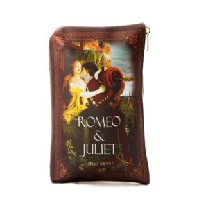 romeo and juliet brown book themed clutch purse for book lovers - ideal literary gifts for book club, readers, authors & bookworms - clutch wallet for women by well read