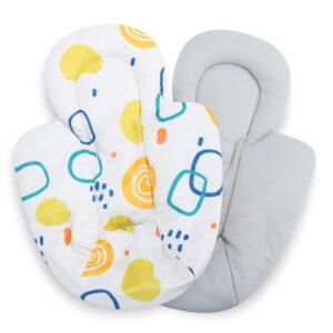 infant insert compatible with 4moms mamaroo and rockaroo swing, plush soft fabric reverses to breathable cool mesh, newborn insert with head and body support