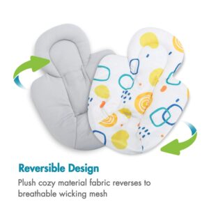 Infant Insert Compatible with 4Moms MamaRoo and RockaRoo Swing, Plush Soft Fabric Reverses to Breathable Cool Mesh, Newborn Insert with Head and Body Support