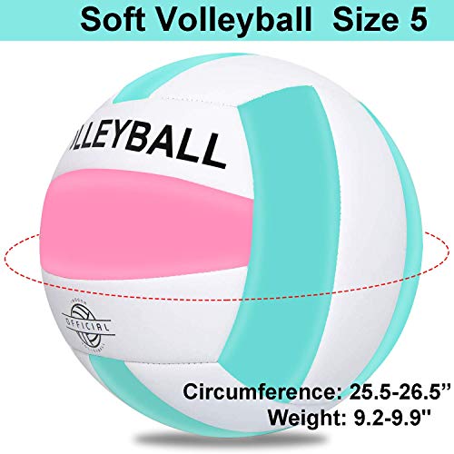 EVZOM Super Soft Volleyball Beach Volleyball Official Size 5 for Outdoor/Indoor/Pool/Gym/Training Premium Volleyball Equipment Durability Stability Sports Ball